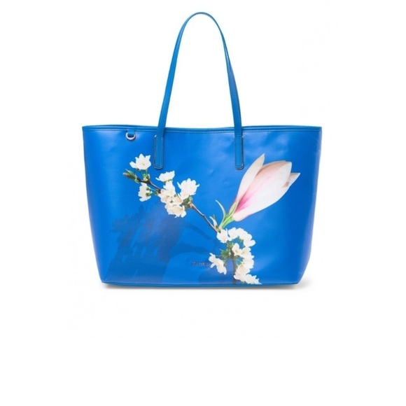 Ted Baker COATED TOTE BAG IN HARMONY FLORAL - BLUE - Picture 2 of 9